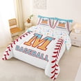 thumbnail image 2 of jejeloiu Baseball Sport Theme Queen Comforter Set,Watercolor Letter M Bedding Comforter Set For Ball Kids Reversible 3-Piece, 2 of 7