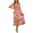 thumbnail image 2 of Vestido Midi Floral Sin Mangas con Abertura para Verano de INSPIRAR CHIC para Mujeres XL Rosa, 2 of 6