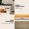thumbnail image 5 of ChVans 95" Farmhouse TV Stand for 90/100"TV with LED Lights and Power Outlets, Large Entertainment Center with 2 Barn Doors Storage Cabinet & 6 Semi-Open Compartments for Living Room, White, 5 of 10