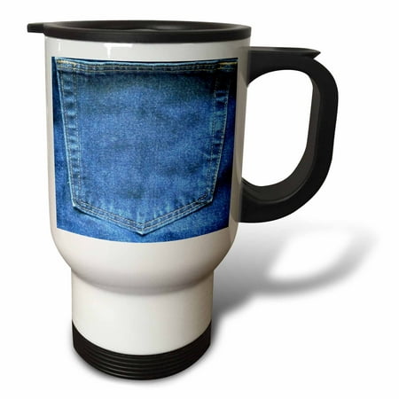 

3dRose Real Blue Jeans Travel Mug 14oz Stainless Steel