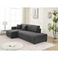 thumbnail image 3 of 104" Modular Sectional Sofa Couch, 3 Seat L-Shaped Sofa with Chaise, Backrests, Modern Upholstered Lamb Wool Left Facing Sofa for Living Room, Apartment, Office, Gery, 3 of 7