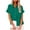 Green, variant on Staron Women Button Down Shirts Casual Loose Blouse V Neck Short Sleeve Solid Cotton Linen Top Fashion Summer Beach Tunic, Purple S