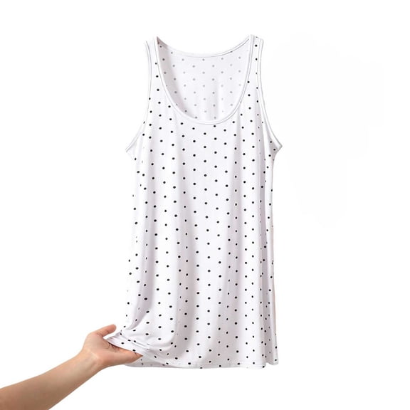 cfhntfmh Womens Pajama Tank Tops Loose Fit Scoop Neck Casual Summer Tops Sleeveless Comfy Soft Sleep Shirts