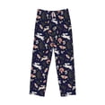 thumbnail image 6 of Uemuo Retro Rabbit Flower Pattern Men's Wide Leg Palazzo Lounge Pants with Pockets Light Weight Loose Comfy Casual Pajama Pants-Small, 6 of 9