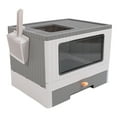 thumbnail image 1 of Enclosed Cat Litter Box, Top Entry Cat Litter Tray with Scoop, Drawer Type Enclosed Cat Pan, Prevent Splashing Cat Litter Pan, Cat Toilet Box, Kitty Litter Washroom for Cat, 1 of 7