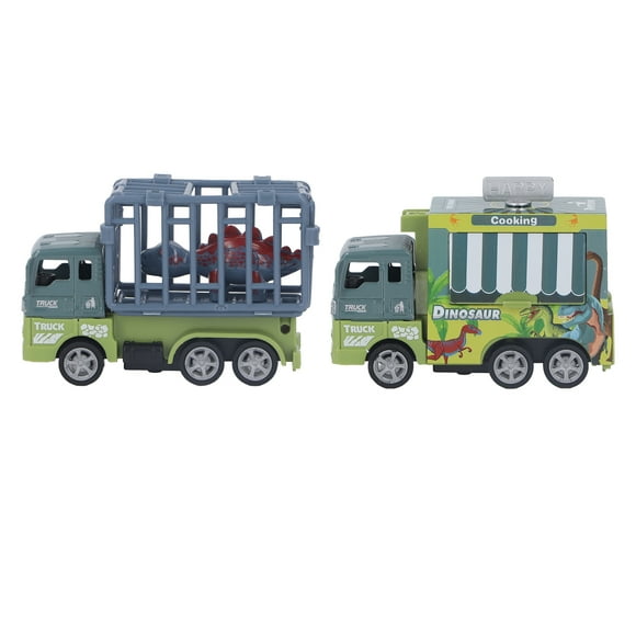 Kids Truck Toy, Alloy Head Pull Back Dinosaur Transport Car Toy Rounded Edges Burrs Free For Girls For Boys