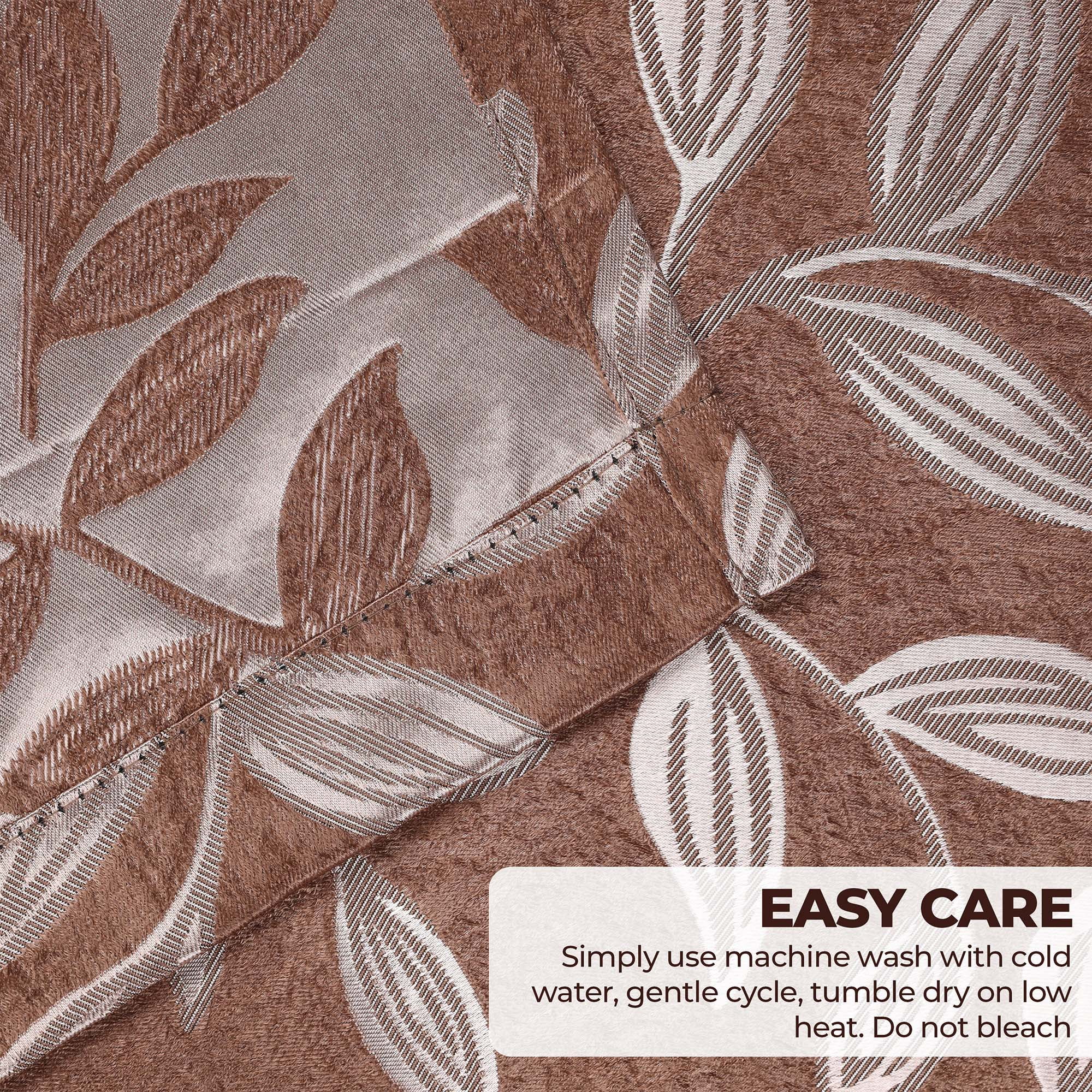 Superior Blackout Leaves Curtains Set of 2, Light Filtering Grommet Curtain Panel Set, Copper, 52"W x 120"L