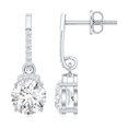 thumbnail image 3 of Rosec Jewels Lab Grown Diamond Drop Earrings (2 Carat, 6 mm, Ef-VS Quality) - Ready to Gift for Valentines Day, 925 Sterling Silver, 3 of 6