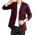 thumbnail image 5 of Men's Leather Jacket with Suit Collar, Casual Leather Coat Wine XXXXL, 5 of 8