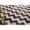 thumbnail image 2 of Modern Rug Chevron Brown & White Leather Hairon Cow Hide Area Rug, 8 x 10, 2 of 6