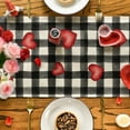 thumbnail image 3 of Sm:)e Watercolor Buffalo Plaid Love Heart Gnomes Valentine Table Runner 13 x 72 Inch, 3 of 8