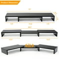 thumbnail image 4 of RTVR Dual Monitor Stand Riser Office Desktop Organizer Stand for 2 Monitors, Adjustable Length & Angle 3 Shelf Extra Long for TV Computer Laptop Black, 4 of 9