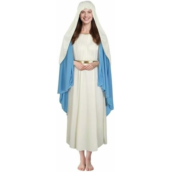 Virgin Mary Costume Adult Robe For Women Easter Halloween Cosplay