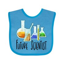 Inktastic Future Scientist with Beakers, Test Tubes and Formulas Boys or Girls Baby Bib