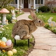 thumbnail image 4 of Rijanmt Lifelike Easter Bunny Stake Yard Sign Garden Decor,Bunny Garden Lawn Signs,Iron Outdoor Lawn Rabbit Sign,Furry Rabbits Yard Decoration With Stake,For Easter Party Supplies,11.42*11.81",B, 4 of 6