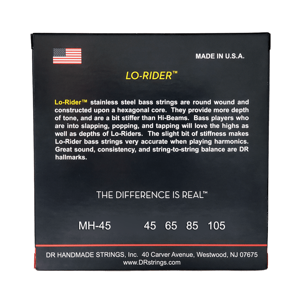 DR Strings MH45 Lo-Rider Medium Electric Bass 4 String Set (45-105)