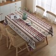 thumbnail image 2 of Brown Ethnic Stripe Pattern Rectangle Tablecloth 60"x84",Waterproof Polyester Rectangle Table Cloth, Wipeable Spillproof Polyester Tablecloth for Dining, Camping, Indoor and Outdoor, 2 of 5