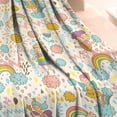 thumbnail image 3 of Fairy Princess Rainbow Pattern Blanket,Comfortable Soft Flannel Throw Blanket,All Season,Warm Lightweight Blankets for Sofa Bed Couch Living Room Chair,30"x40", 3 of 4