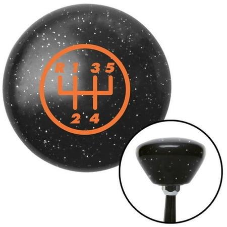 American Shifter Orange 5 Speed Shift Pattern - 5UR-RUL Black Retro Sparkle Shift Knob with M16 x 1.5 Insert