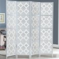 thumbnail image 3 of Roundhill Furniture Quarterfoil infused Diamond 4-Panel Room Divider in Silver, 3 of 5