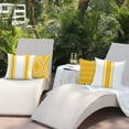 thumbnail image 5 of Outdoor Pillow Covers 18x18 Inch Set of 4 Yellow Waterproof Modern Geometry Throw Pillows Outdoor Summer Waterproof Decor for Patio Funiture Garden Polyester Cushion Covers 013J18, 5 of 6