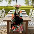 thumbnail image 4 of Table Runners 70 Inches Long Dress Scarves, Cardinal Bird Farmhouse Coffee/Dining/Kitchen Table Decor, Holiday Table Runner, Winter Poinsettia Pine Cones Berry Black 13x70 Inch, 4 of 9