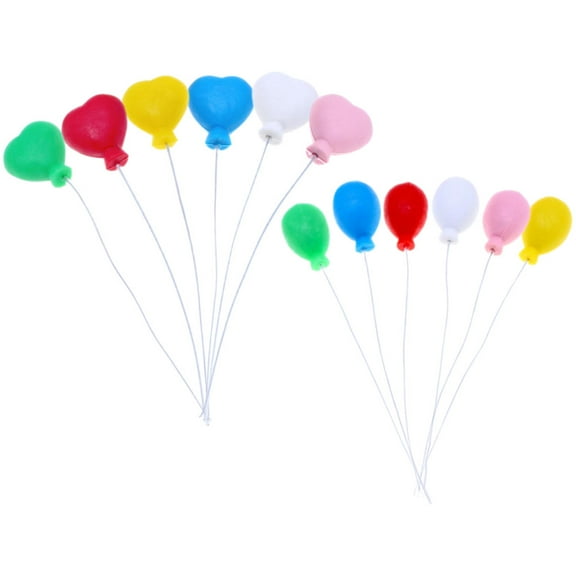 UPOUART 12pcs Mini Balloon Cake Toppers Assorted Colors Birthday Party Decorations Supplies