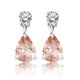 thumbnail image 1 of JeenMata Pendientes Clásicos de Oro Blanco de 18 K sobre Plata con Colgante de Turmalina Rosa (Piedra Natal de Octubre) de 2,5 Quilates con Corte Redondo y en Forma de Pera para Mujer, 1 of 6