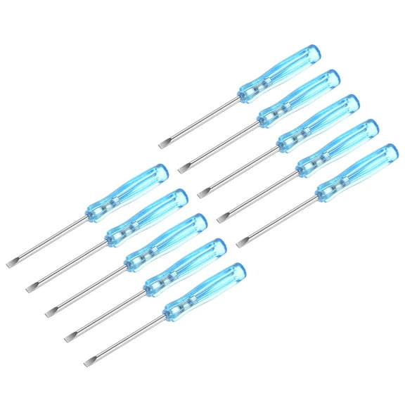 Uxcell Mini Slotted Screwdriver 2.0mm Flat Head 65mm Length for Small Appliances Repair 10 Pack