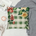 thumbnail image 2 of Decorative Throw Pillow Covers of , Red Green Stripes Outdoor Home Decor, Flower Farmhouse Cushion, 2 of 5