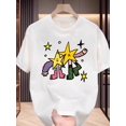 thumbnail image 1 of Camiseta unisex de algodón de verano con estampado creativo de Star Brothers, cuello redondo, manga corta y tejido de punto ligeramente elástico para adolescentes., 1 of 7