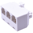 thumbnail image 2 of AmerTac - Zenith TS1001SPJ3W TS1001SPJ3W 4 Conductor Triplex Jack, White Landline Telephone Accessory, 2 of 2