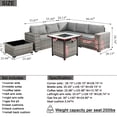 thumbnail image 6 of Ovios 7 Pieces Outdoor Patio Furniture with 30 inch Fire Pit Table All Weather Wicker Sectional Set for Porch, 6 of 6