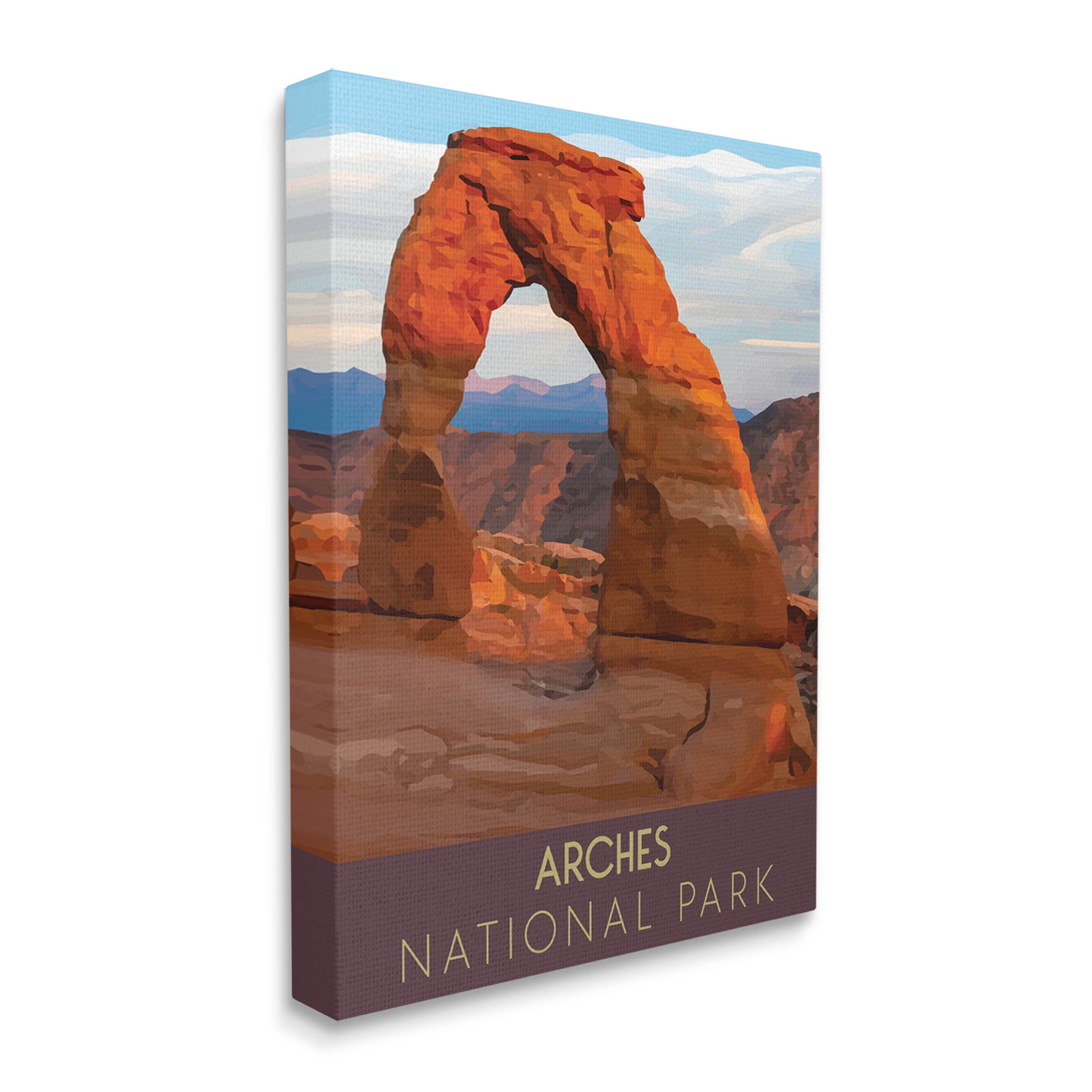 Arches National Park Desert Canyon Landscape Graphic Art Gallery Wrapped Canvas Print Wall Art