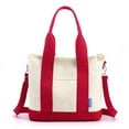 thumbnail image 2 of ibiyuan Canvas Tote Bag Solid Color Canvas One Shoulder Messenger Bag Lightweight Daily Travel School Shopping Handbag for Women, 2 of 8