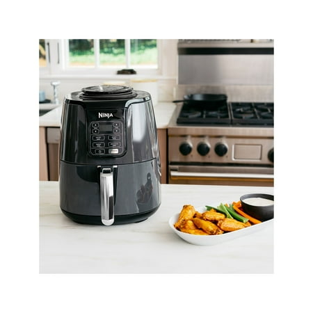 Restored Ninja AF101 Air Fryer W/4-Quart Ceramic Coated Basket, Black/Grey (Refurbished)