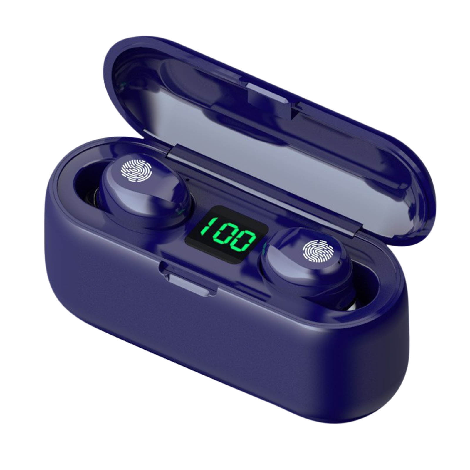 Bluetooth Headphones True Wireless Earbuds 60H Playback LED Power Display Earphones with Wireless Charging Case IPX5 Waterproof in-Ear Earbuds with Mic for Smart Phone Laptop TV Computer Sports