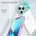 thumbnail image 6 of for iPhone 13 Pro Max Case, Shockproof Rugged iPhone 13 Pro Max Phone Case, with Sliding Camera Cover, Drop Protection Crystal Clear Back Case Clear for iPhone 13 Pro Max, Skyblue, 6 of 6