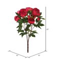 thumbnail image 3 of Vickerman FD170402 Vickerman 23'' Artificial Red Peony Bush Featuring 6 Blossoms and 3 Buds, 3 of 3
