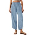 thumbnail image 2 of Anygrew Womens Baggy Wide Leg Pants Elastic Waisted Casual Palazzo Harem Pants Summer Beach Trousers with Pockets S-XXL, 2 of 8