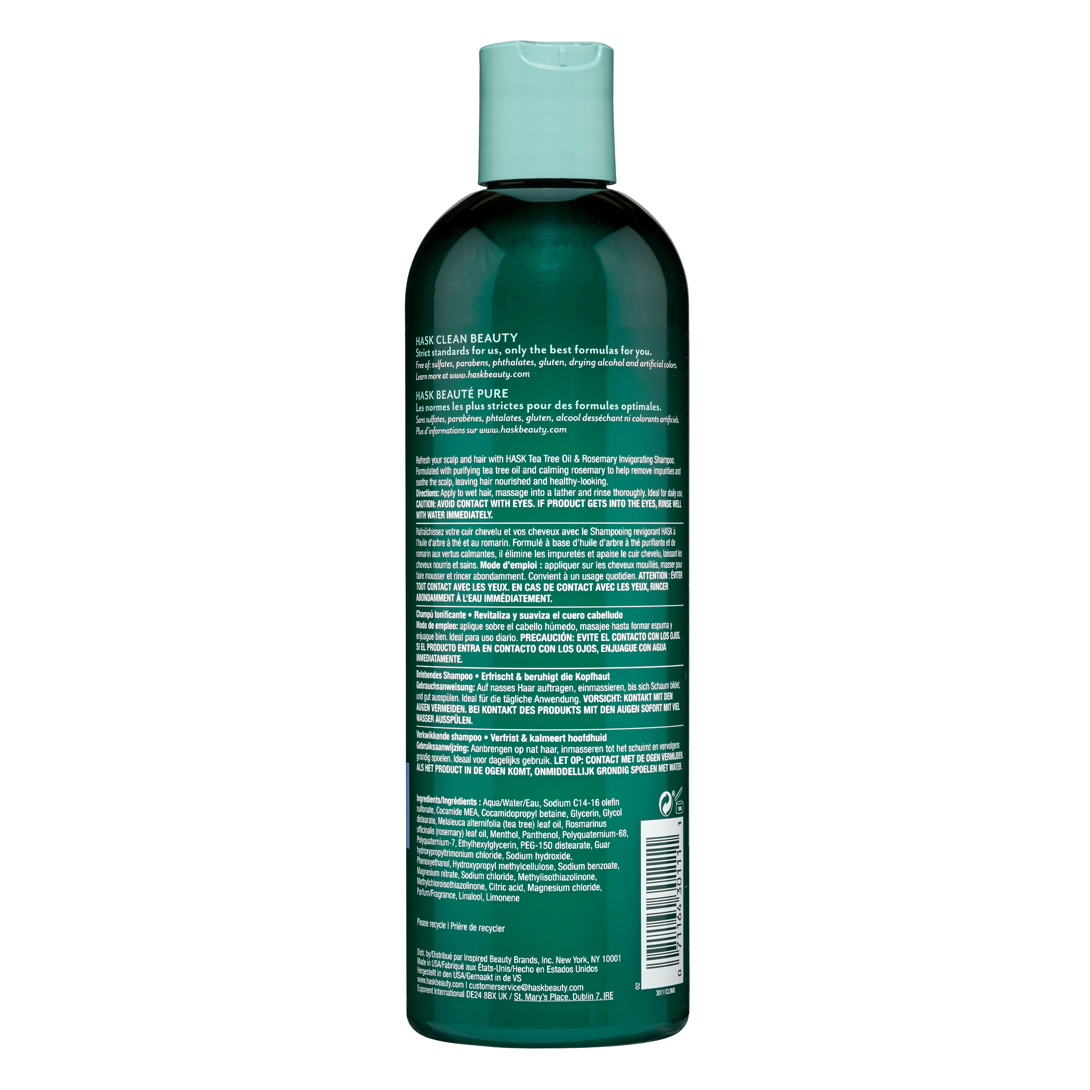 forbundet Skim reservation Hask Tea Tree Oil & Rosemary Nourishing Daily Shampoo with Refreshing  Herbal Scent, 12 fl oz - Walmart.com