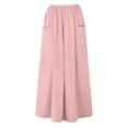 thumbnail image 7 of Gamivast Women's Skirt Pants High Waisted Elastic Waist Side Pockets Wide Leg Flowy Skirt Elegant Boho Trendy Casual Beach Vacation Travel Midi Skirt, 7 of 7