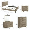thumbnail image 2 of Roundhill Furniture Wood Bedroom Set: Panel Bed, Dresser, Mirror, Nightstand,Chest in Weathered Sand, 2 of 16