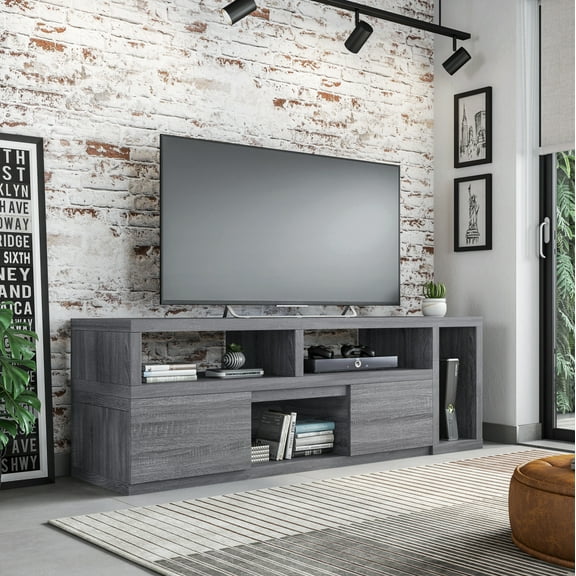 Techni Mobili Modern TV Stand Console for TV's up to 65" made with Engineered Wood , Grey Finish RTA-7050-GRY