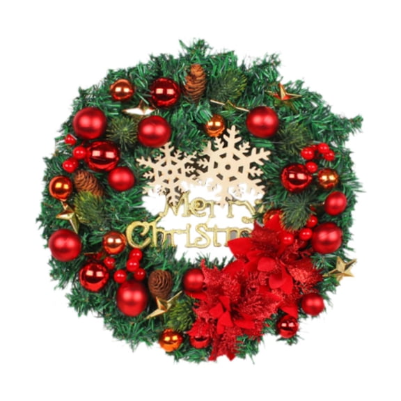 S SERENABLE Christmas Wreath Decorated with Ball Ornaments Winter Wreath Artificial Wreath Front Door Wreath for Cafe Outside hop