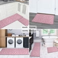 thumbnail image 6 of 2 Piece Pink Flowers Dalia Spring (4)1 Rug Kitchen Rug Set, Decor Kitchen Rugs, Absorbent Non-Slip Washable Floor Mats, Home Indoor Runner Rugs 17"x47"+17"x30", 6 of 7
