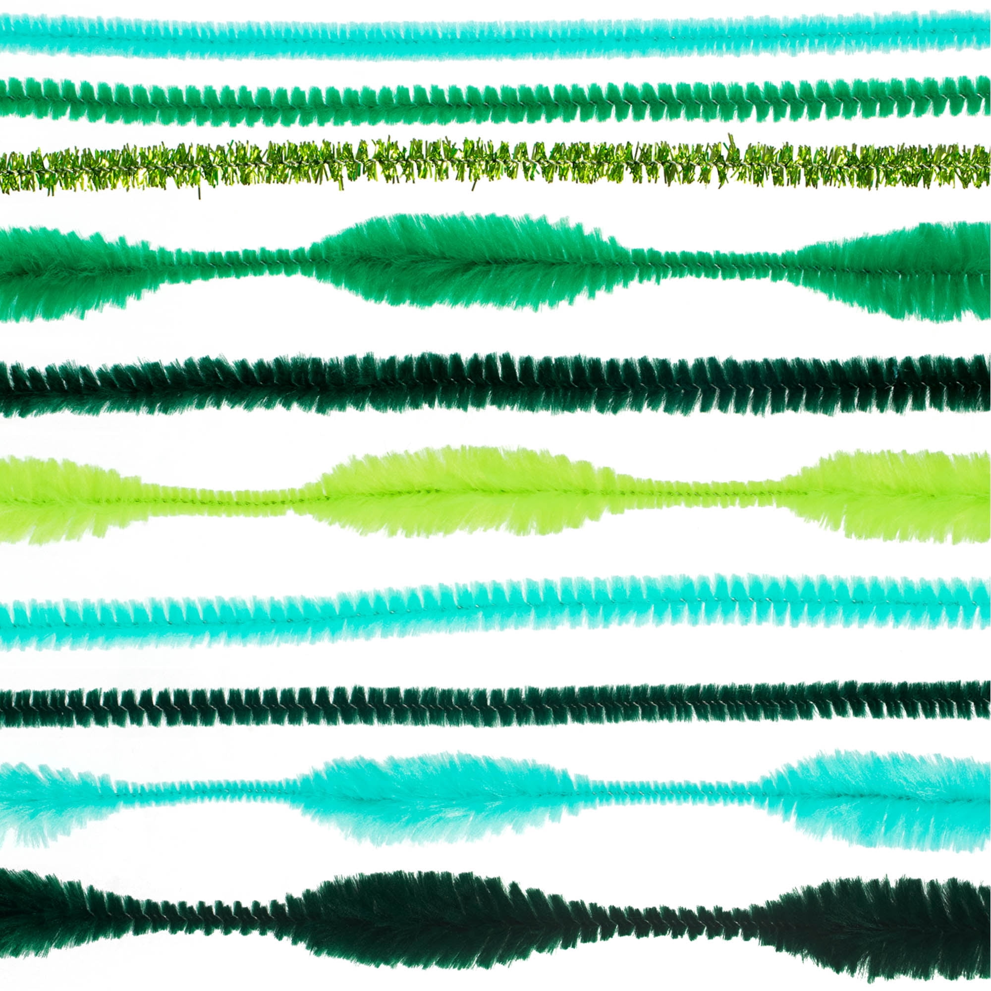 Craft County - Back 2 School - 20 Piece GREEN Pipe Cleaner DIY Décor, Activities, Projects – 12 Inches Long