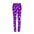 thumbnail image 5 of BLTIBY Women's Valentine's Day Yoga Pants High Waist Printed Tummy Control Leggings Workout Tight Athletic Trousers with Pockets Purple XL, 5 of 5