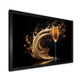 thumbnail image 2 of Designart "Champagne Bubbles with a Splash of Gold" Food & Beverage Framed Wall Art Decor - Traditional Gold Champagne Entryway Framed Wall Art Print, 2 of 6