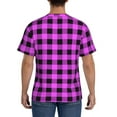 thumbnail image 2 of Naloa Purple Black Buffalo Plaid Men's T-Shirt Sport T-shirt Men's Basic Tee Casual Men's Shirt, Round Neck, Short Sleeves - Medium, 2 of 5